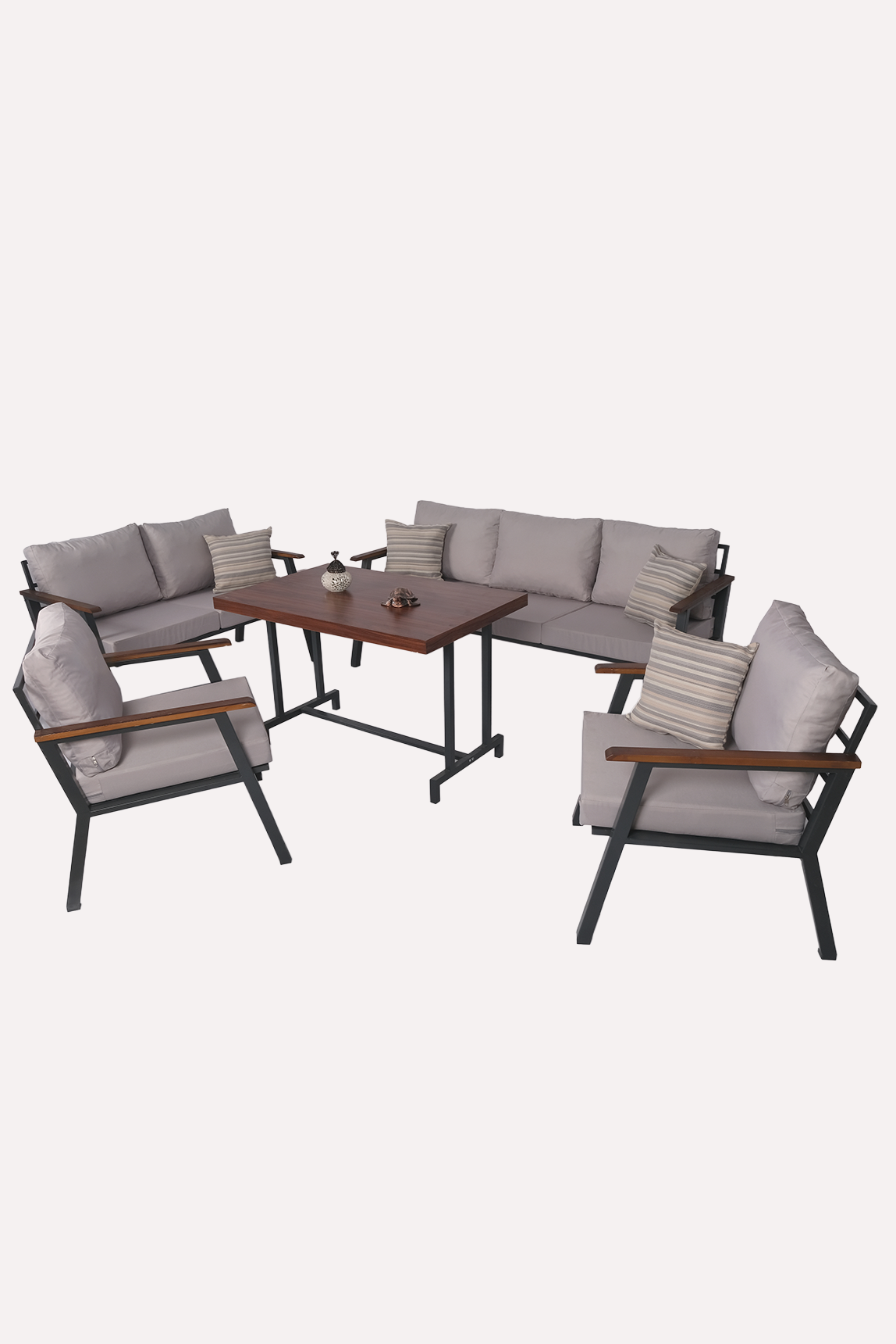 NEOKAS Bahçe Mobilyası, Modern Balkon Mobilyası, Suya ve Güneşe Karşı Dayanıklı 1 + 1 + 2 + 3 + MASA