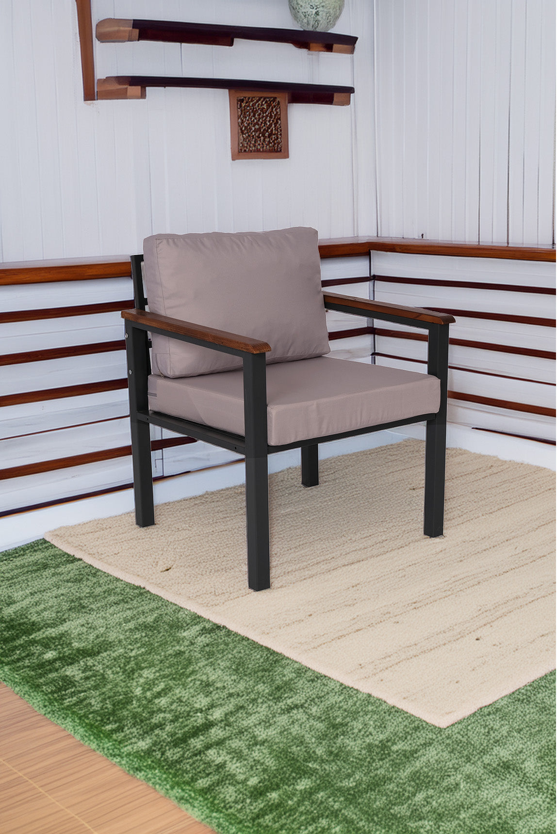 NEOKAS Bahce Mobilyası, Modern Balkon Mobilyası, Kafe Oturma Takımı, Teras Koltugu, 1 Tekli Koltuk