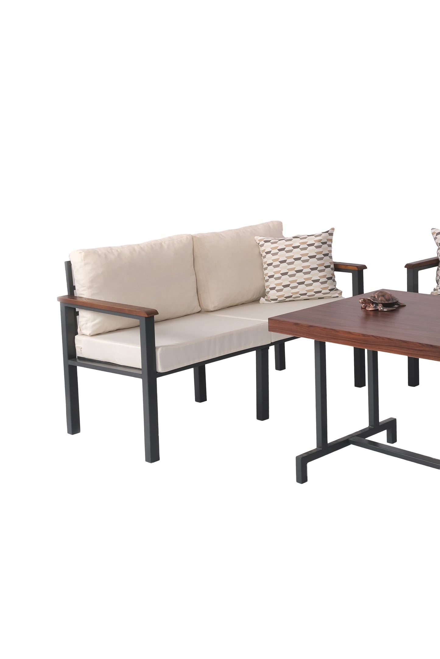 NEOKAS Balkon Mobilyası, Metal Oturma Grubu, Balkon Seti, Kafe Koltuğu, Teras Takımı, 1 + 1 + 2 + M