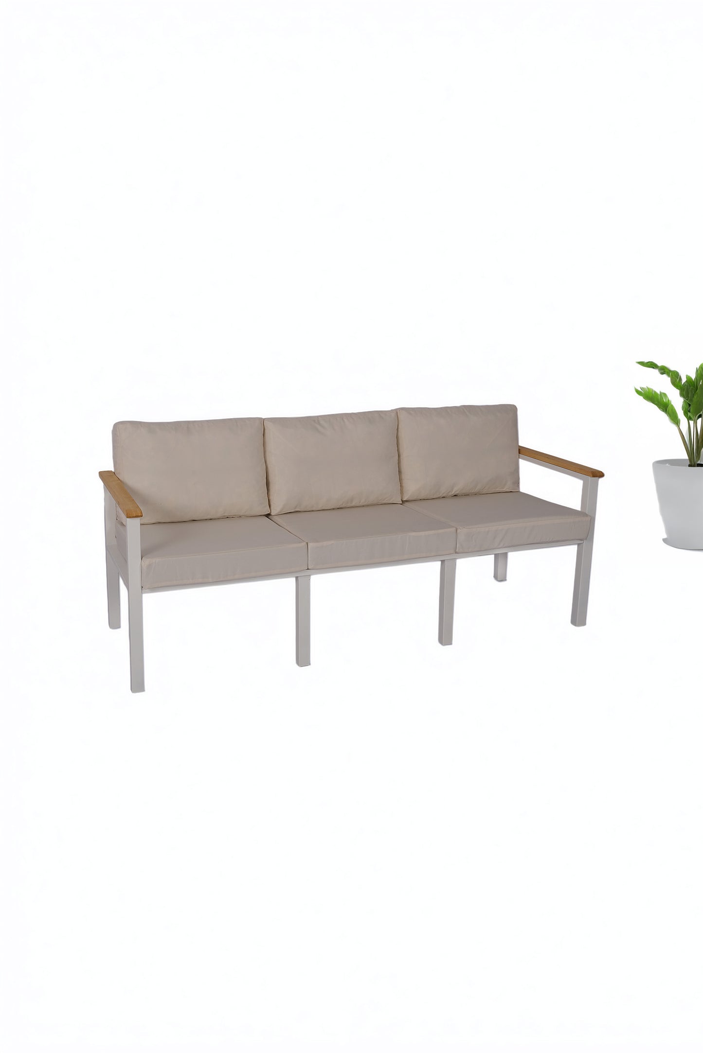 NEOKAS Metal Bahçe Oturma Grubu, Balkon Takımı, Kafe Koltuğu, Bekleme Alanı Koltuğu, 1 Adet Üçlü Koltuk