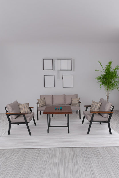 NEOKAS Bahçe Mobilyası, Modern Balkon Mobilyası, Suya ve Güneşe Karşı Dayanıklı 1 + 1 + 3 + MASA