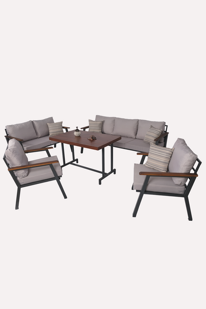 NEOKAS Bahçe Mobilyası, Modern Balkon Mobilyası, Suya ve Güneşe Karşı Dayanıklı 1 + 1 + 2 + 3 + MASA