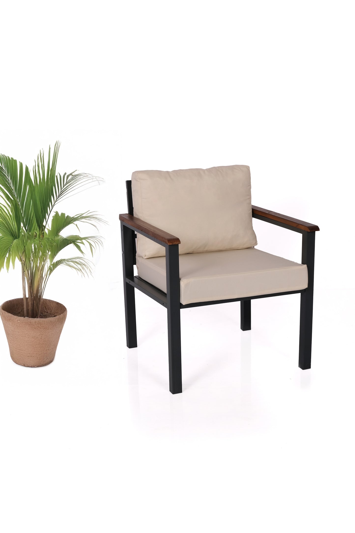 NEOKAS Balkon Mobilyası, Metal Oturma Grubu, Balkon Seti, Kafe Koltuğu, Teras Takımı, 1 Koltuk