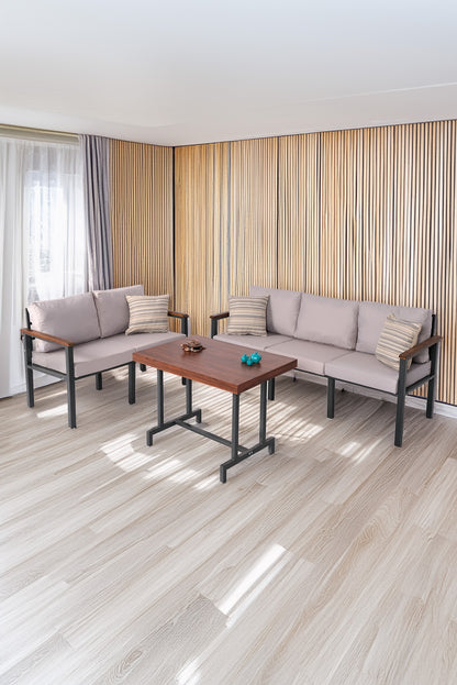 NEOKAS Bahce Mobilyası, Modern Balkon Mobilyası, Kafe Oturma Takımı, Teras Koltugu, Balkon Oturma Grubu, 2+3+M