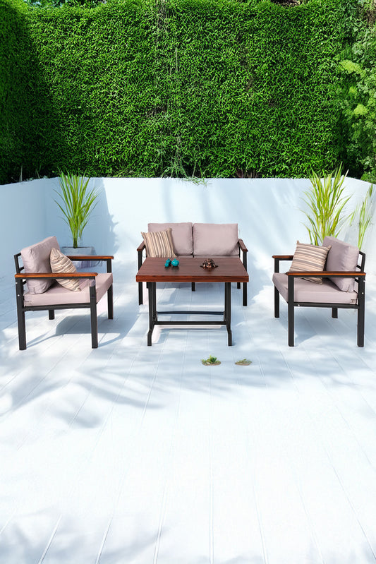 NEOKAS Bahce Mobilyası, Modern Balkon Mobilyası, Kafe Oturma Takımı, Teras Koltugu, 1+1+2+M
