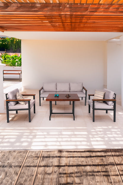 NEOKAS Bahce Mobilyası, Modern Balkon Mobilyası, Kafe Oturma Takımı, Teras Koltugu, 1+1+3+M
