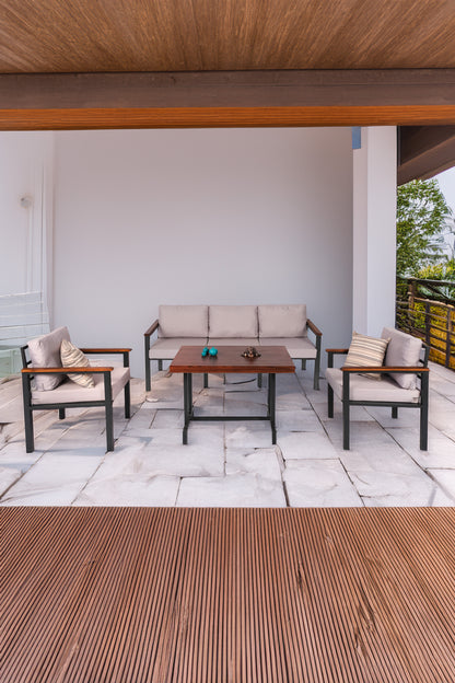 NEOKAS Bahce Mobilyası, Modern Balkon Mobilyası, Kafe Oturma Takımı, Teras Koltugu, 1+1+3+M