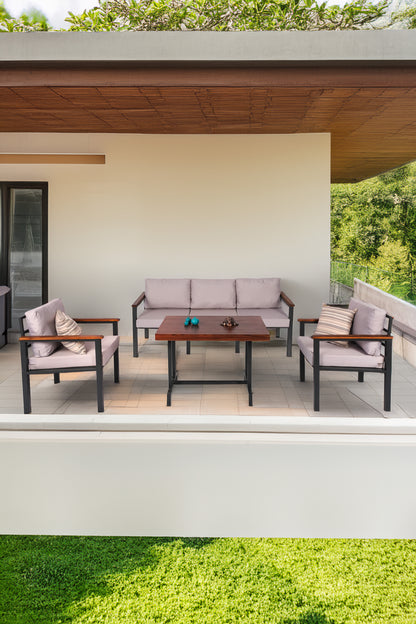 NEOKAS Bahce Mobilyası, 1+1+3+Masa Modern Balkon Mobilyası, Kafe Oturma Takımı, Teras Koltugu,