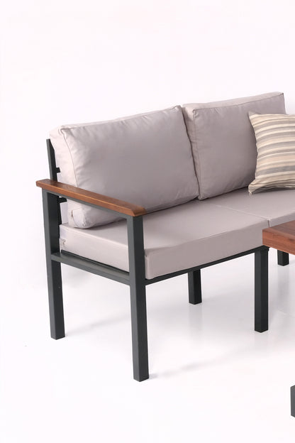 NEOKAS Bahce Mobilyası, 1+1+3+Masa Modern Balkon Mobilyası, Kafe Oturma Takımı, Teras Koltugu,