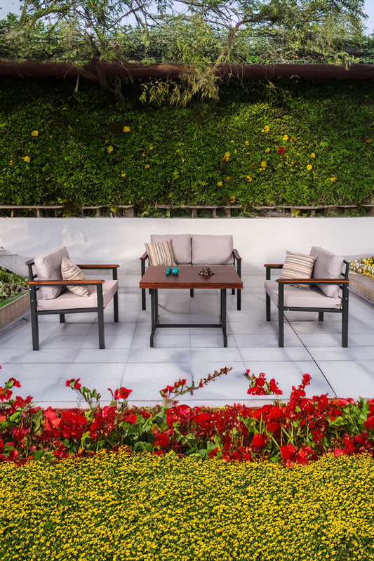 NEOKAS Bahce Mobilyası, Modern Balkon Mobilyası, Kafe Oturma Takımı, Teras Koltugu, 1+1+2+M