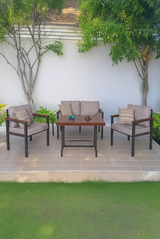NEOKAS Bahce Mobilyası, Modern Balkon Mobilyası, Kafe Oturma Takımı, Teras Koltugu, 1+1+2+M