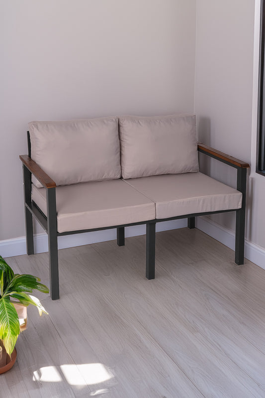 NEOKAS Bahce Mobilyası, Modern Balkon Mobilyası, Kafe Oturma Takımı, Teras Koltugu, 1 ikili Koltuk