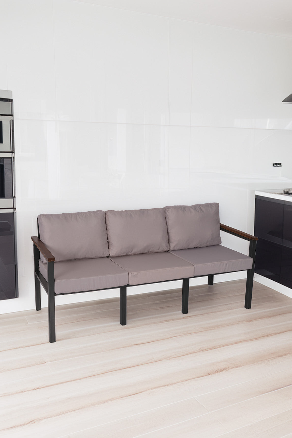 NEOKAS Bahce Mobilyası, Modern Balkon Mobilyası, Kafe Oturma Takımı, Teras Koltugu, 1 üçlü Koltuk