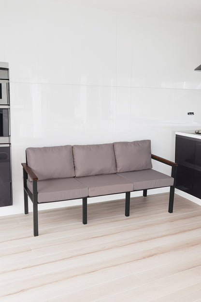 NEOKAS Bahce Mobilyası, Modern Balkon Mobilyası, Kafe Oturma Takımı, Teras Koltugu, 1 üçlü Koltuk