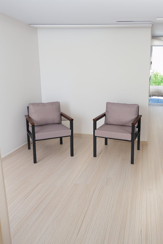 NEOKAS Bahce Mobilyası, Modern Balkon Mobilyası, Kafe Oturma Takımı, Teras Koltugu, 2 tekli Koltuk
