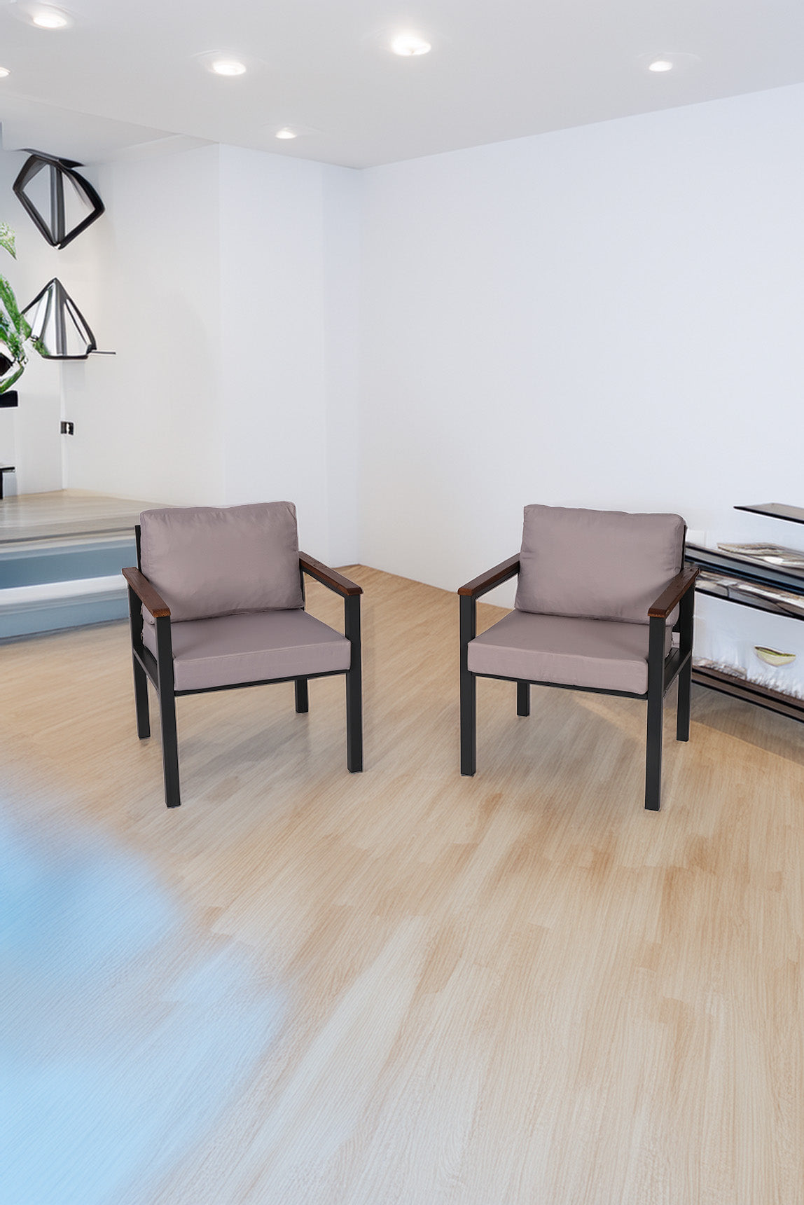 NEOKAS Bahce Mobilyası, Modern Balkon Mobilyası, Kafe Oturma Takımı, Teras Koltugu, 2 tekli Koltuk
