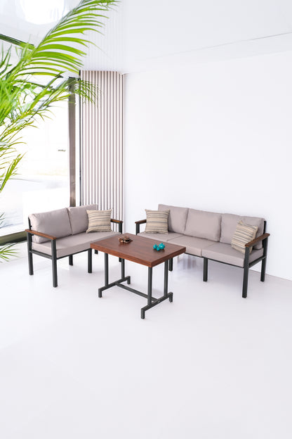 NEOKAS Bahce Mobilyası, Modern Balkon Mobilyası, Kafe Oturma Takımı, Teras Koltugu,Balkon Oturma Grubu 2+3+M