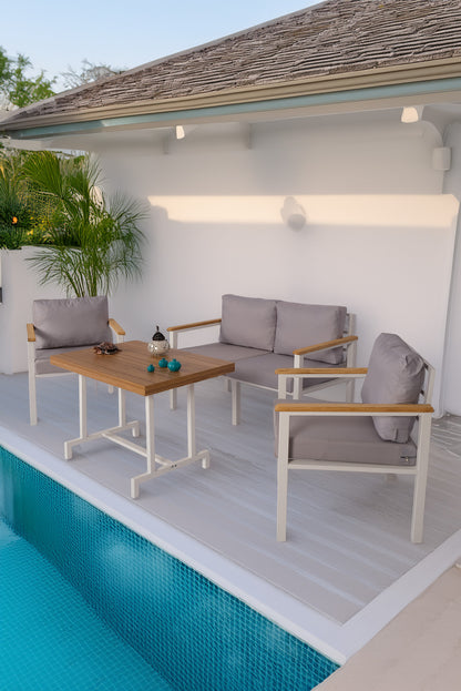 NEOKAS  Bahçe Takımı, Balkon Mobilyası, 1+1+2+Masa, Kafe Koltuğu, Bekleme Alanı Koltuğu