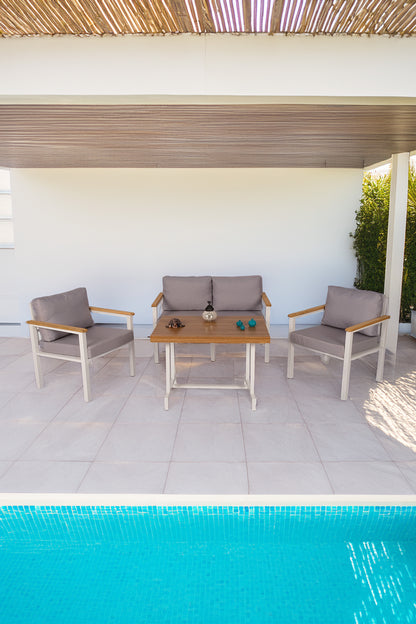NEOKAS  Bahçe Takımı, Balkon Mobilyası, 1+1+2+Masa, Kafe Koltuğu, Bekleme Alanı Koltuğu