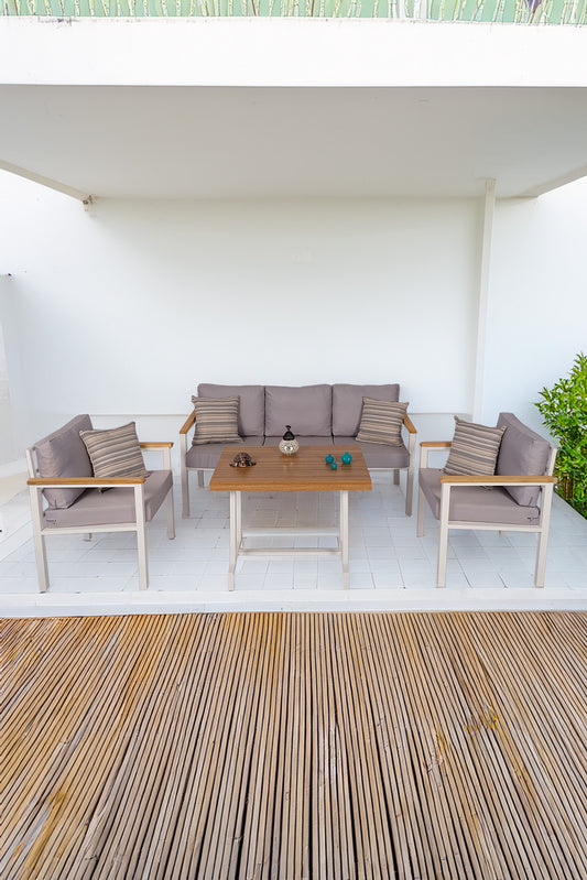 NEOKAS  Bahçe Takımı, Balkon Mobilyası, 1+1+3+Masa, Kafe Koltuğu, Bekleme Alanı Koltuğu