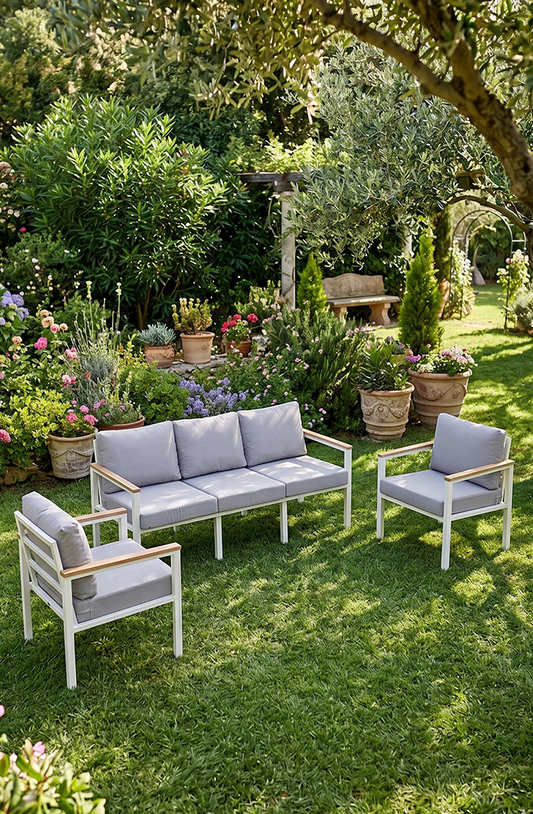NEOKAS  Bahçe Takımı, 1+1+3, Balkon Mobilyası, Kafe Koltuğu, Bekleme Alanı Koltuğu