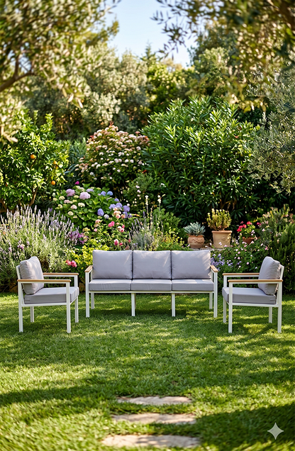 NEOKAS  Bahçe Takımı, 1+1+3, Balkon Mobilyası, Kafe Koltuğu, Bekleme Alanı Koltuğu