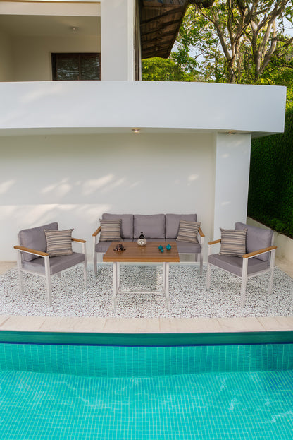 NEOKAS  Bahçe Takımı, Balkon Mobilyası, 1+1+3+Masa, Kafe Koltuğu, Bekleme Alanı Koltuğu