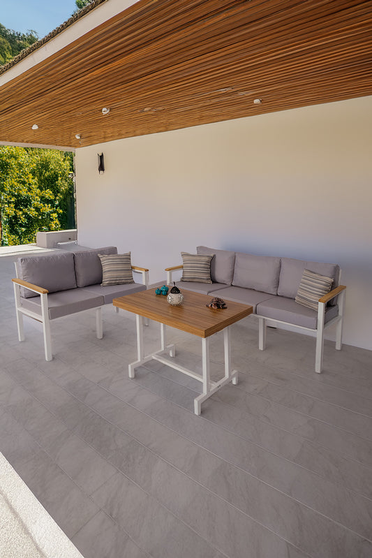 NEOKAS  Bahçe Takımı, Balkon Mobilyası, 2+3+Masa, Kafe Koltuğu, Minimalist Tasarım