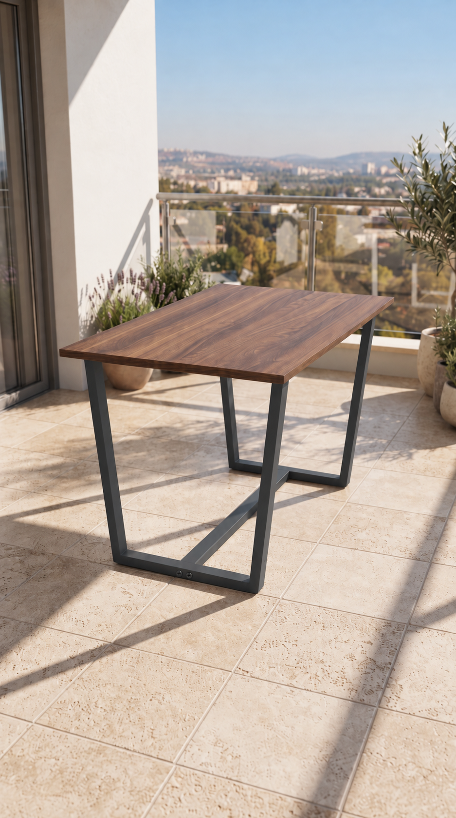 NEOKAS Balkon Sehpası, 60x90 cm Bahçe Masası, Balkon Mobilyası Orta Masa