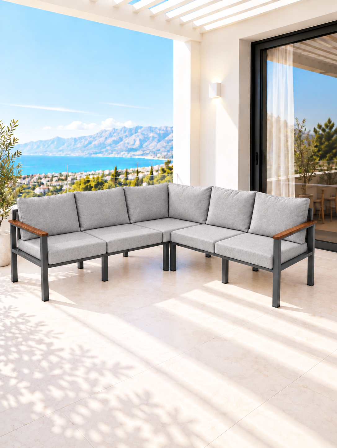 NEOKAS Balkon L Koltuk 5 Kişilik Köşe Takımı, Bahçe ve Teras Mobilyası