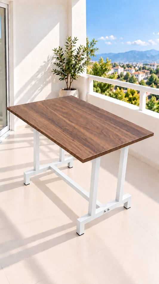 NEOKAS Balkon Masası, 60x90 cm Bahçe Sehpası, Balkon Mobilyası Orta Masa