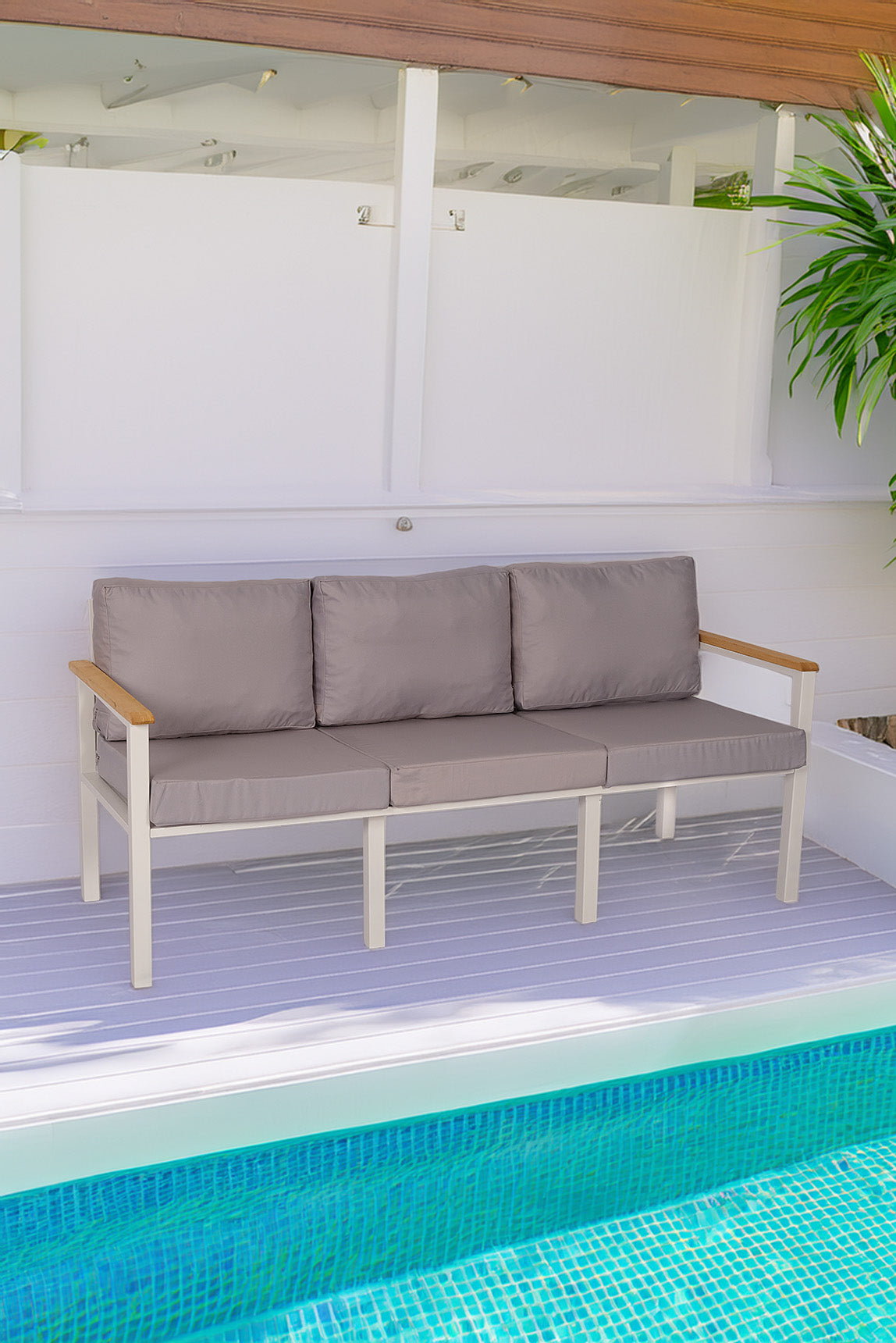 NEOKAS  Balkon Mobilyası, Bahçe Takımı, 1 üçlü Koltuk, Kafe Koltuğu, Bekleme Alanı Koltuğu