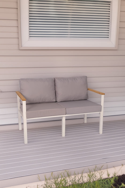 NEOKAS  Balkon Mobilyası, Bahçe Takımı, 1 ikili Koltuk, Kafe Koltuğu, Bekleme Alanı Koltuğu