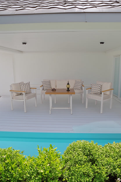 NEOKAS  Balkon Mobilyası, Bahçe Takımı, Kafe Koltuğu, Bekleme Alanı Koltuğu, 1 +1 + 3+ Masa