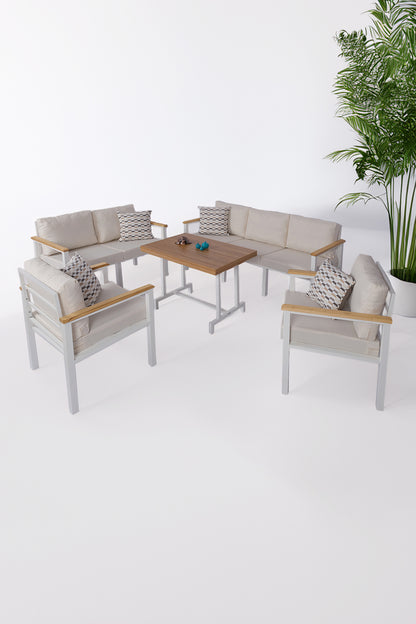 NEOKAS  Balkon Mobilyası, Bahçe Takımı, Kafe Koltuğu, Bekleme Alanı Koltuğu, 1 +1 + 2 + 3 + Masa