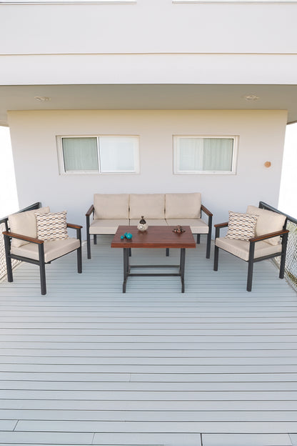 NEOKAS Metal Bahçe Takımı, Balkon Seti, Kafe Koltuğu, Bekleme Alanı Koltuğu,  1 + 1 + 3 + M