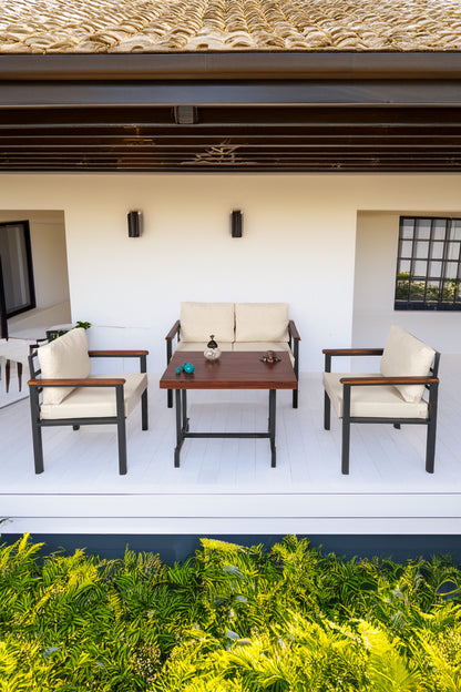 NEOKAS Balkon Mobilyası, Metal Oturma Grubu, Balkon Seti, Kafe Koltuğu, Bekeleme Alanı Koltuğu,  1 + 1 + 2 + M