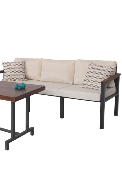 NEOKAS Balkon Mobilyası, Metal Oturma Grubu, Balkon Seti, Kafe Koltuğu, Teras Takımı, 1 Üçlü Koltuk
