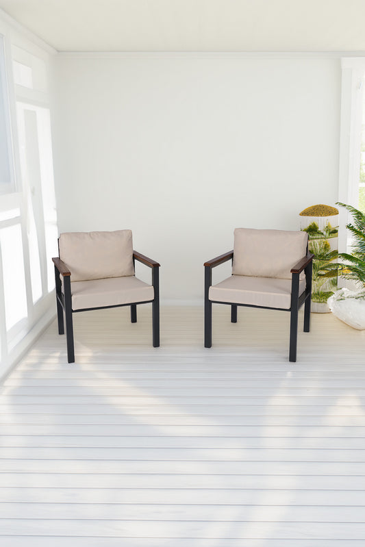 NEOKAS Balkon Mobilyası, Metal Oturma Grubu, Balkon Seti, Kafe Koltuğu, Teras Takımı, 2 Tekli Koltuk
