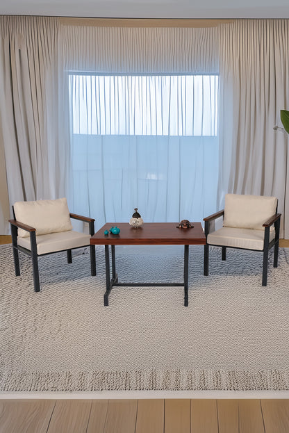 NEOKAS Balkon Mobilyası, Metal Oturma Grubu, Balkon Seti, Kafe Koltuğu, Teras Takımı, 2 Tekli Koltuk + 1 Adet Masa