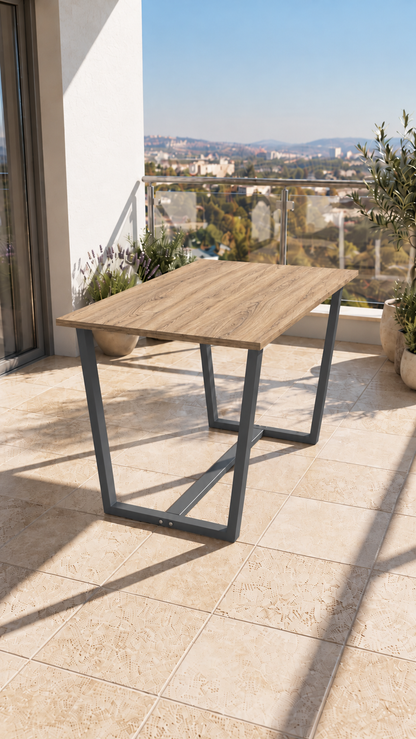 NEOKAS Balkon Masası, 60x90 cm Bahçe Sehpası, Balkon Mobilyası Orta Masa