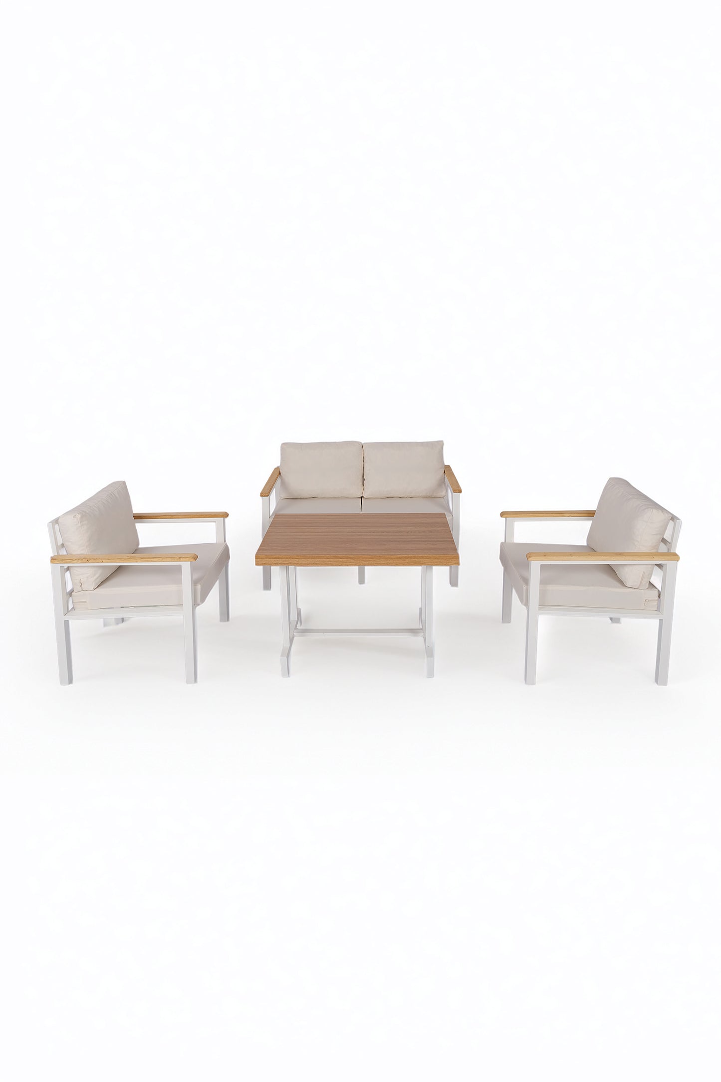 NEOKAS Metal Balkon Oturma Grubu, Bahçe Takımı, Kafe Koltuğu, Bekleme Alanı Koltuğu, 1 + 1 + 2 + Masa
