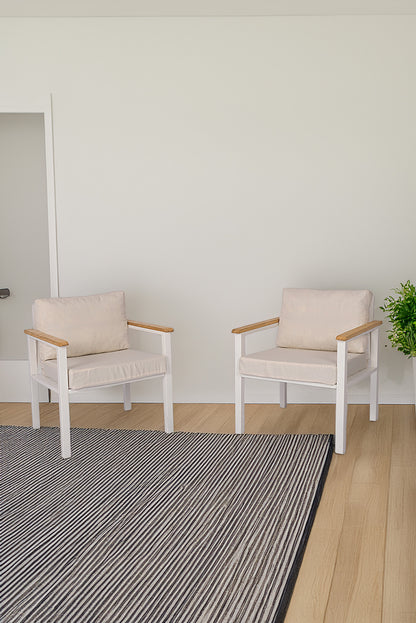NEOKAS Metal Bahçe Oturma Grubu, Balkon Takımı, Kafe Koltuğu, Bekleme Alanı Koltuğu, 2 Adet Tekli Koltuk