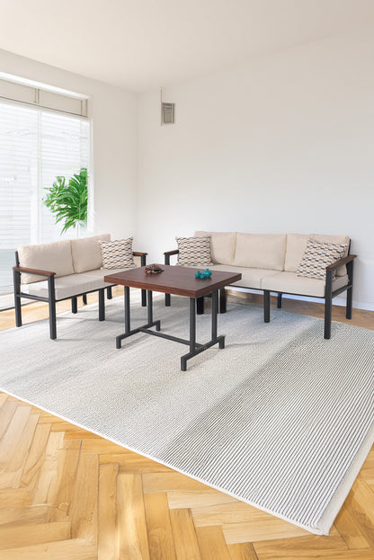 NEOKAS Metal Bahçe Takımı, Balkon Seti, Kafe Koltuğu, Bekleme Alanı Koltuğu, 2 + 3 + M