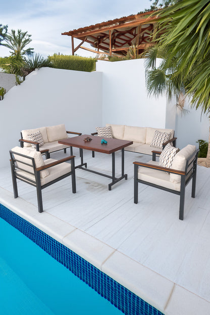 NEOKAS Metal Bahçe Takımı, Balkon Seti, Kafe Koltuğu, Bekleme Alanı Koltuğu, Oturma Grubu 1 + 1 + 2 + 3 + M