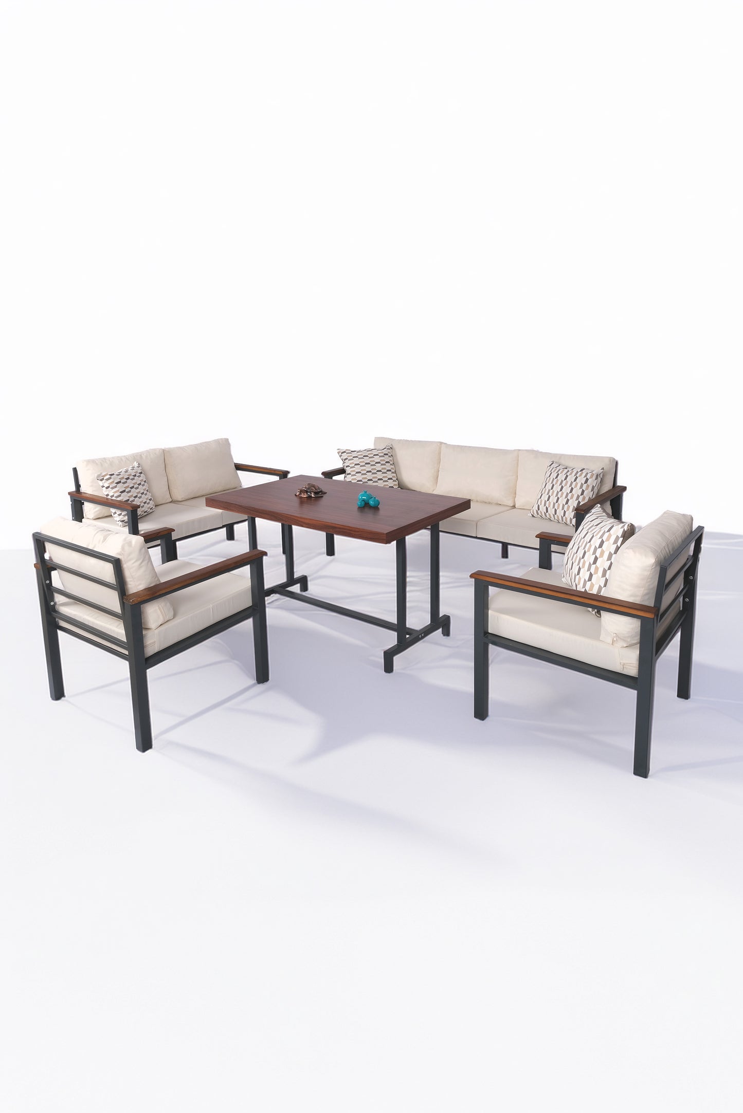 NEOKAS Metal Bahçe Takımı, Balkon Seti, Kafe Koltuğu, Bekleme Alanı Koltuğu, Oturma Grubu 1 + 1 + 2 + 3 + M
