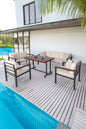 NEOKAS Metal Balkon Seti, Bahçe Takımı, Kafe Koltuğu, Bekleme Alanı Koltuğu, Oturma Grubu 1 + 1 + 2 + 3 + M