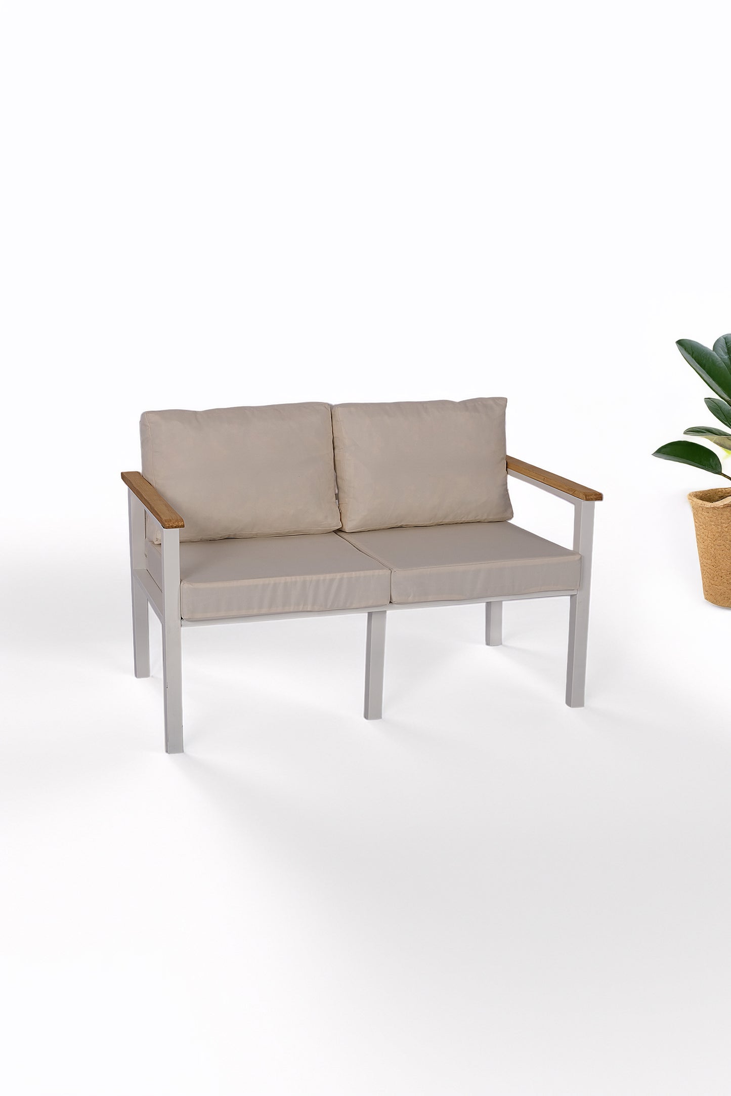 NEOKAS Metal Bahçe Oturma Grubu, Balkon Takımı, Kafe Koltuğu, Bekleme Alanı Koltuğu, 1 Adet ikili Koltuk