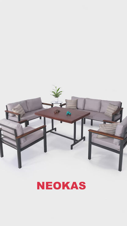 NEOKAS Bahce Mobilyası, Modern Balkon Mobilyası, Kafe Oturma Takımı, Teras Koltugu, 2 tekli Koltuk