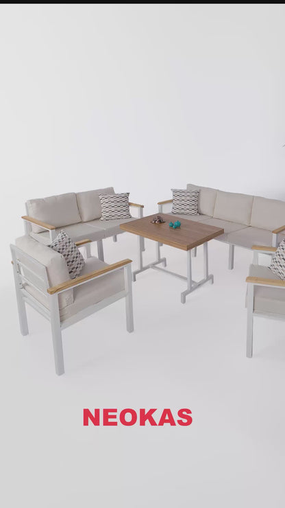 NEOKAS  Balkon Mobilyası, Bahçe Takımı, Kafe Koltuğu, Bekleme Alanı Koltuğu, 1 +1 + 2 + 3 + Masa